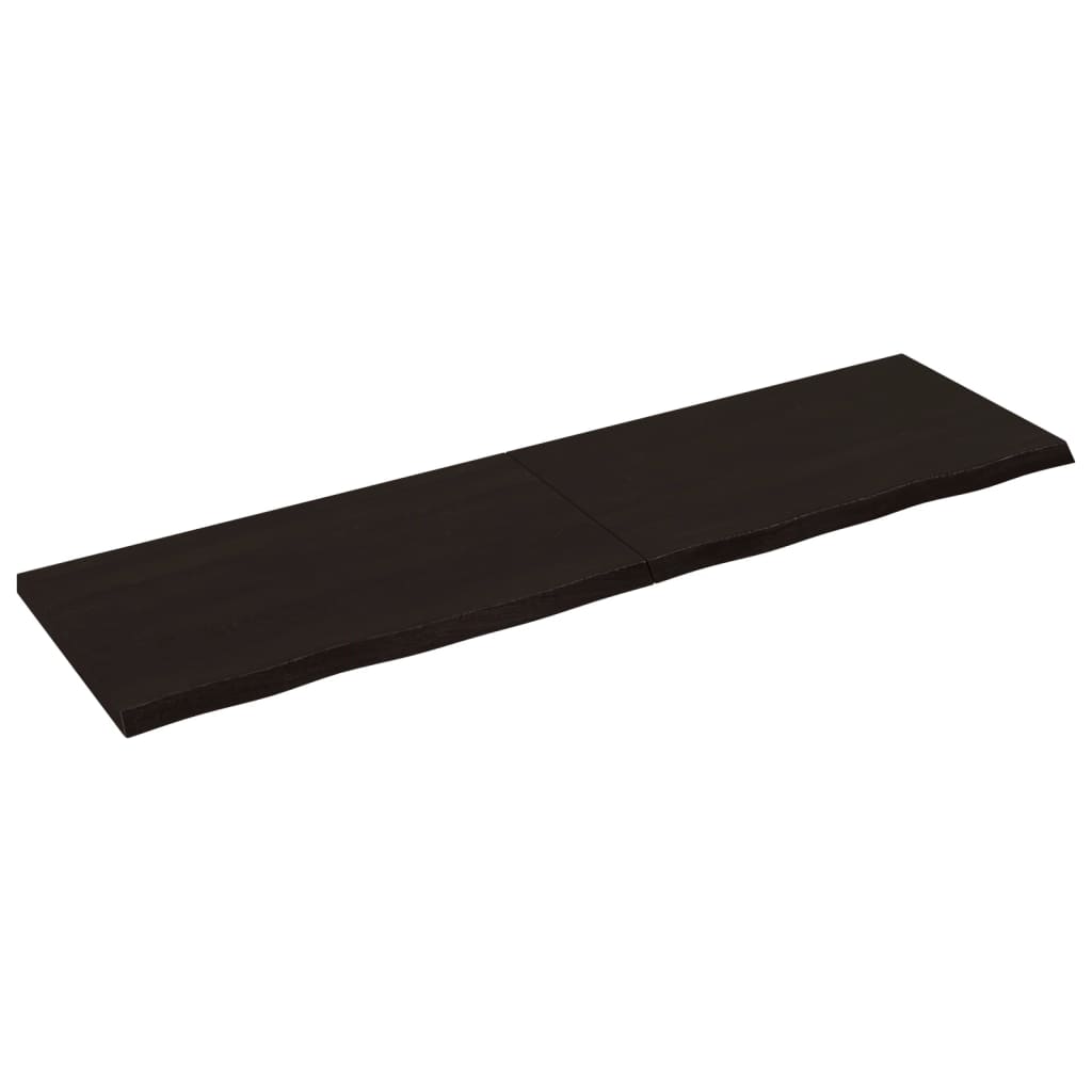 vidaXL bordplade til badeværelse 180x50x(2-4) cm massivt træ mørkebrun