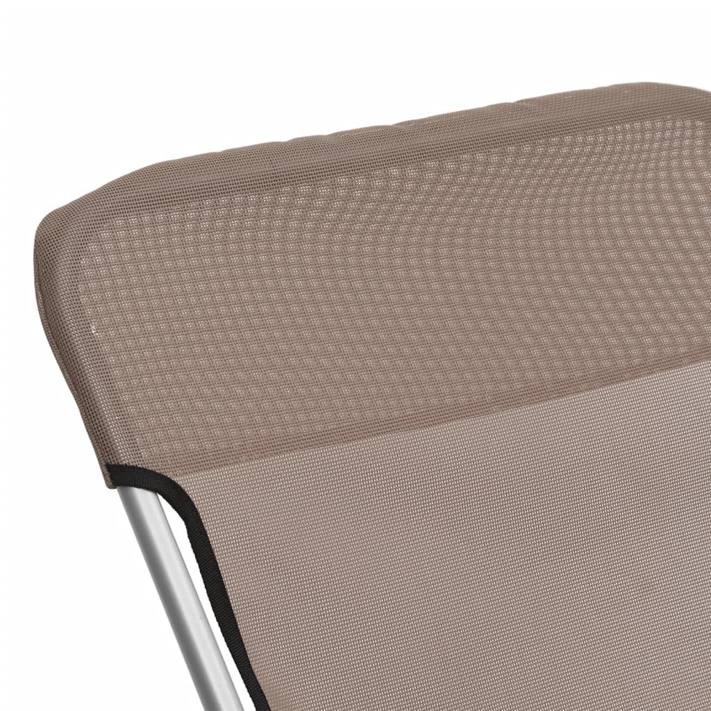 vidaXL foldbare strandstole 2 stk. textilene pulverlakeret stål brun
