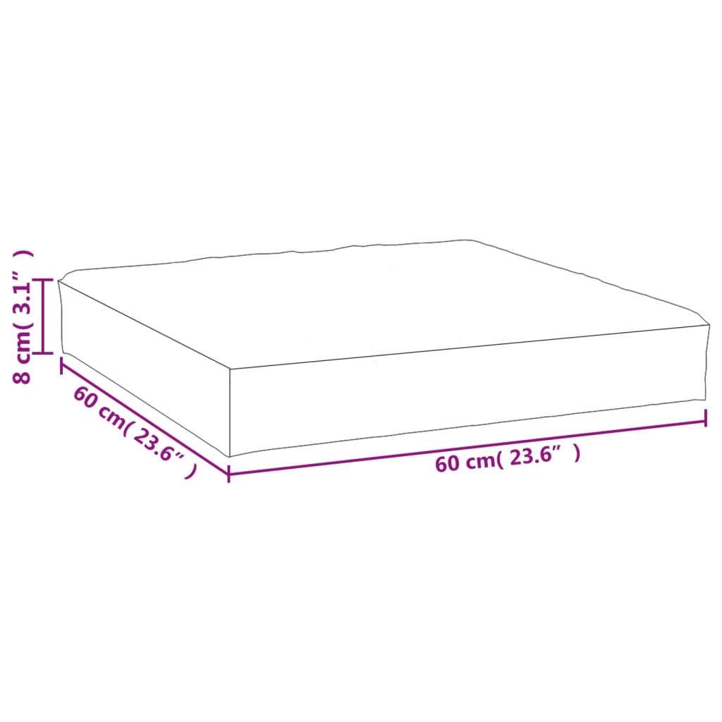 vidaXL pallehynde 60x60x8 cm oxfordstof bladmønster