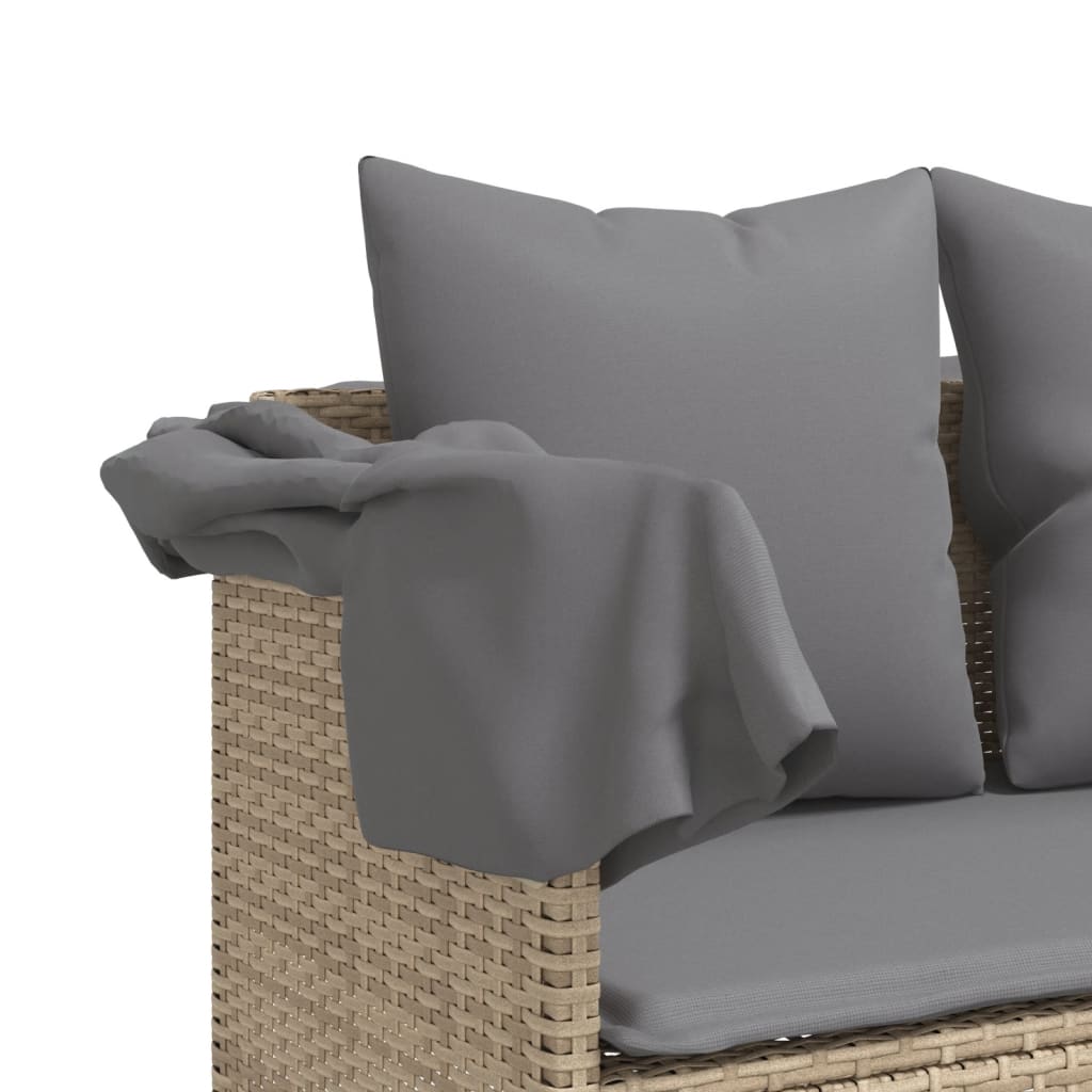 vidaXL sofasæt til haven 5 dele med hynder polyrattan beige