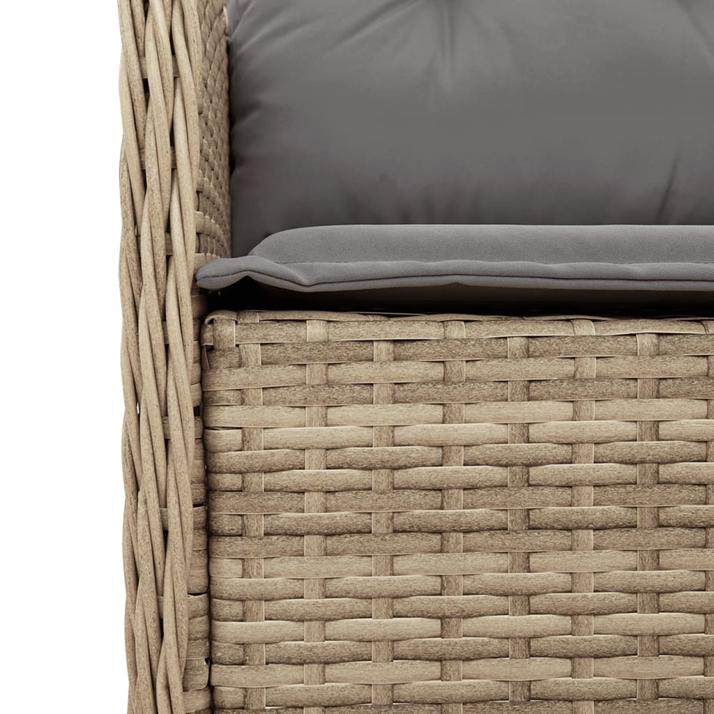 vidaXL havestole med hynder 2 stk. polyrattan blandet beige