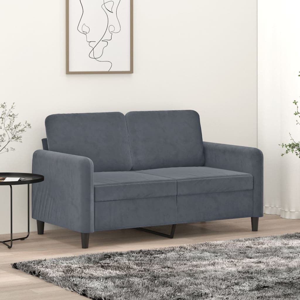 vidaXL 2-personers sofa 120 cm velour mørkegrå