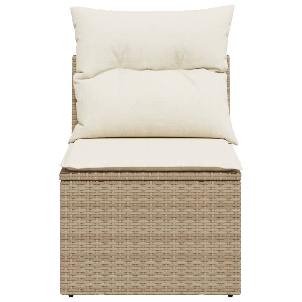 vidaXL havestol med hynder uden armlæn polyrattan beige