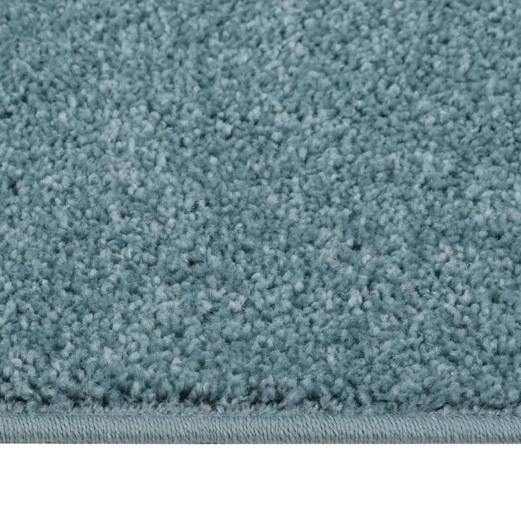 vidaXL gulvtæppe 140x200 cm kort luv blå