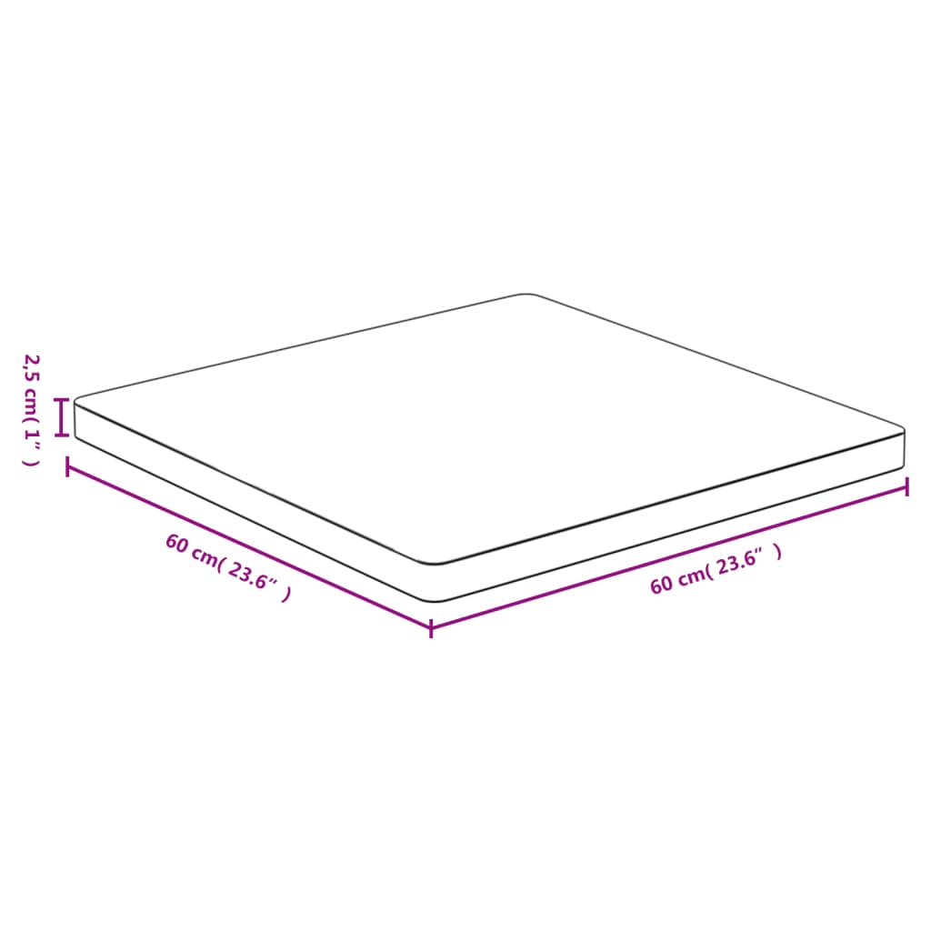 vidaXL bordplade 60x60x2,5 cm bambus