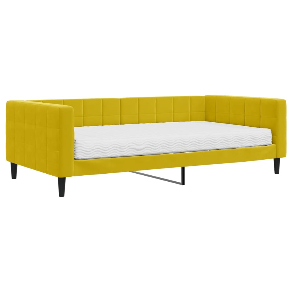 vidaXL daybed med madras 100x200 cm velour gul