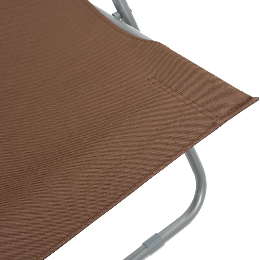vidaXL foldbare strandstole 2 stk. stål og oxfordstof brun