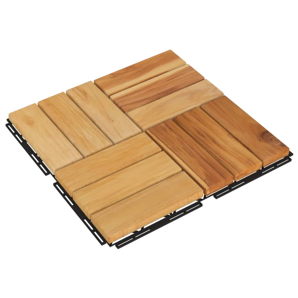 vidaXL terrassebrædder 20 stk. 30x30 cm massivt teaktræ