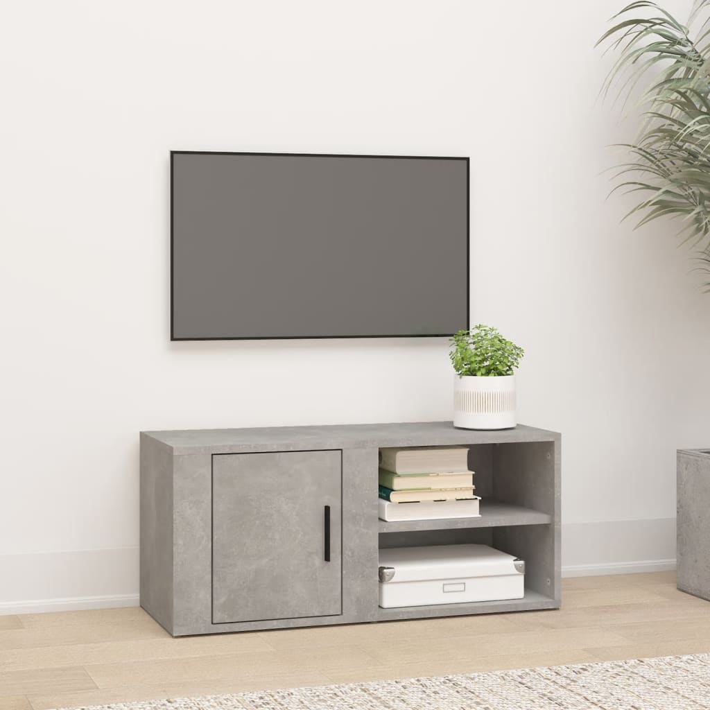 vidaXL tv-bord 80x31,5x36 cm konstrueret træ betongrå