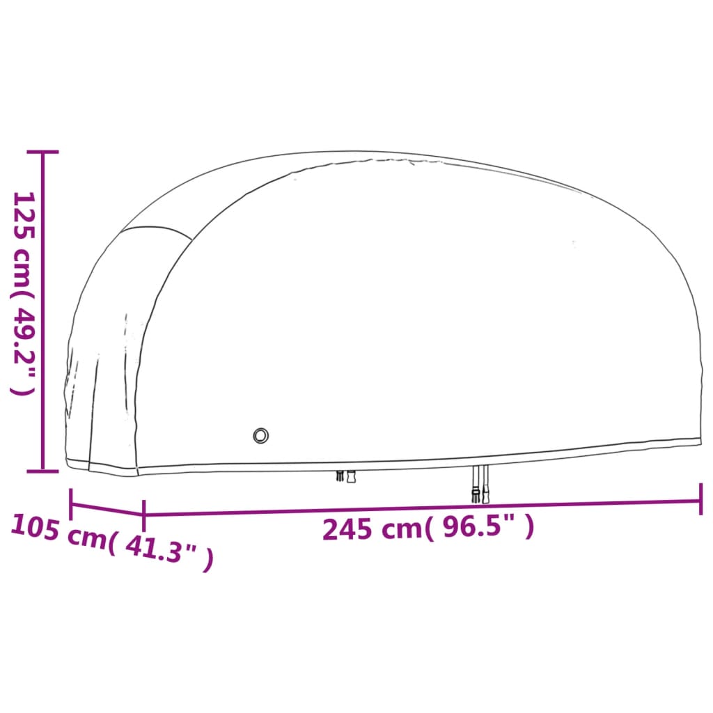 vidaXL motorcykelovertræk 245x105x125 cm 210D oxfordstof sort