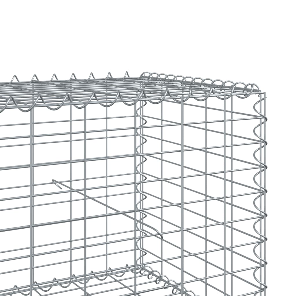 vidaXL gabionkurv med cover 800x100x50 cm galvaniseret jern