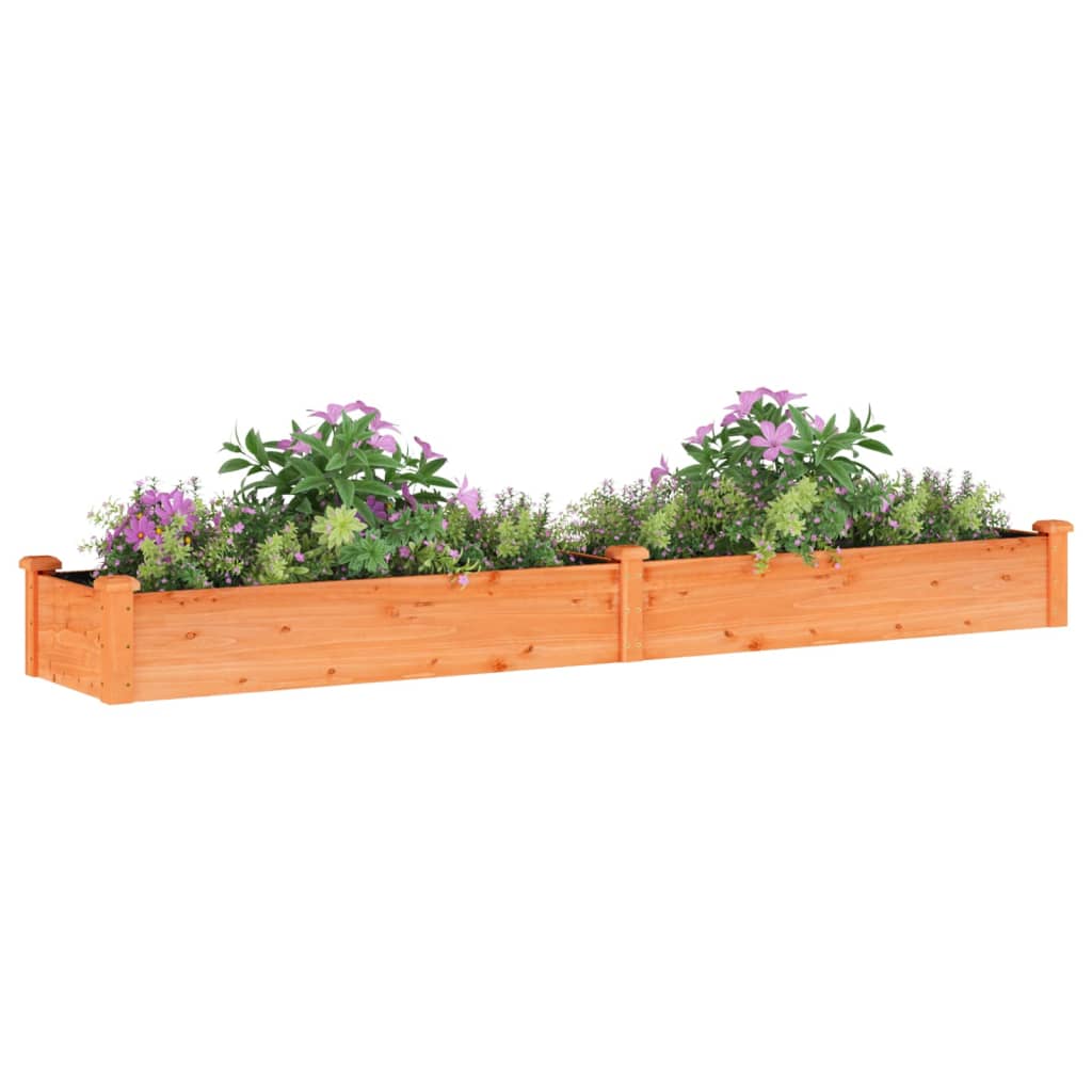 vidaXL plantekasse med foring 240x45x25 cm massivt fyrretræ brun