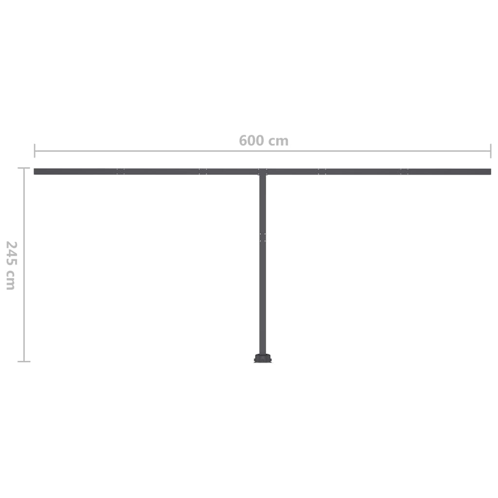 vidaXL fritstående markise 600x350 cm automatisk betjening gul/hvid