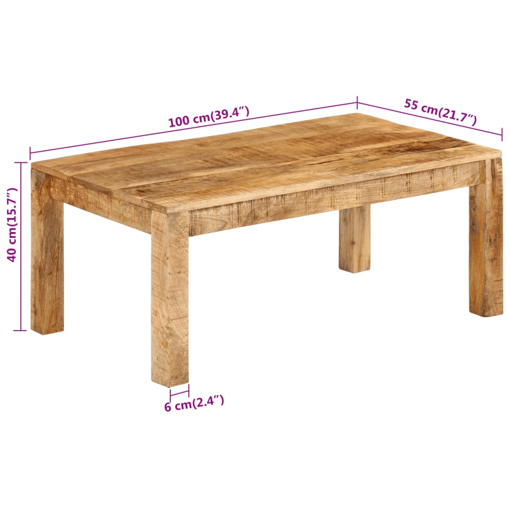 vidaXL sofabord 100x55x40 cm massivt mangotræ