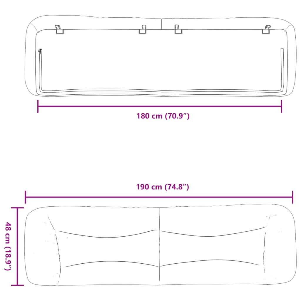 vidaXL gavlpude 180 cm stof lysegrå