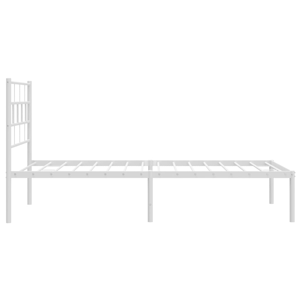 vidaXL sengeramme med sengegavl 100x190 cm metal hvid