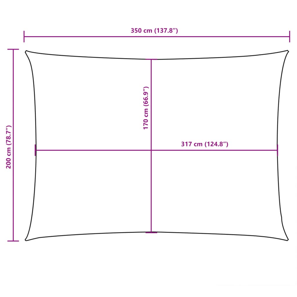 vidaXL solsejl 2x3,5 m rektangulær oxfordstof cremefarvet