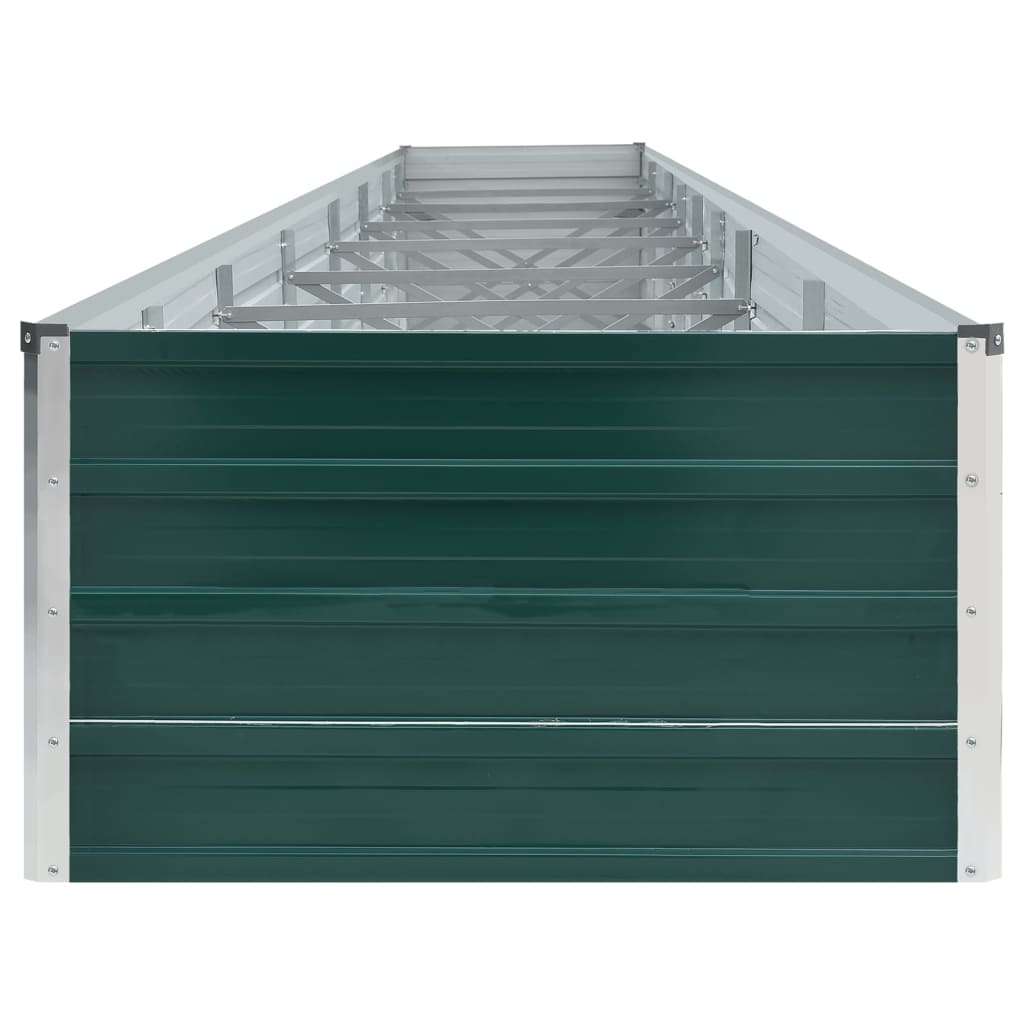 vidaXL hævet plantekasse 600x80x45 cm galvaniseret stål grøn