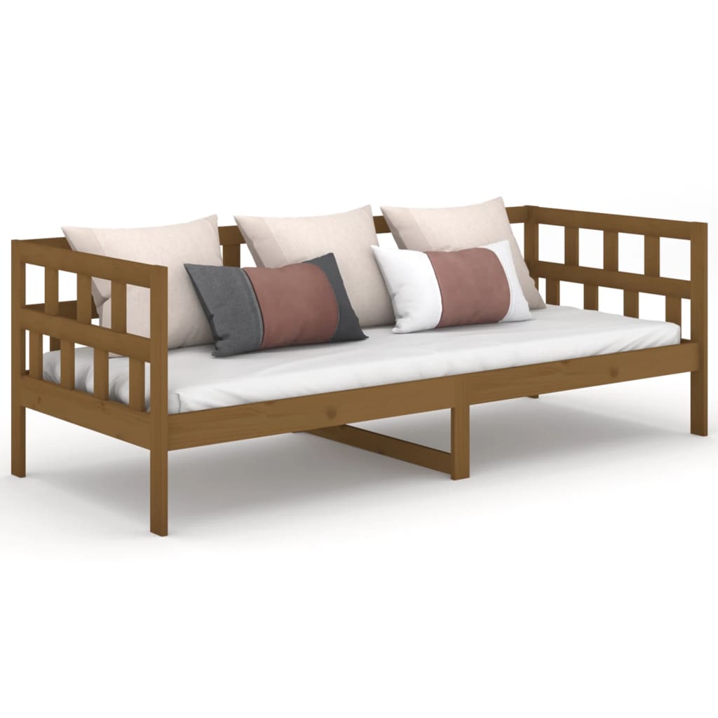 vidaXL daybed 80x200 cm massivt fyrretræ gyldenbrun