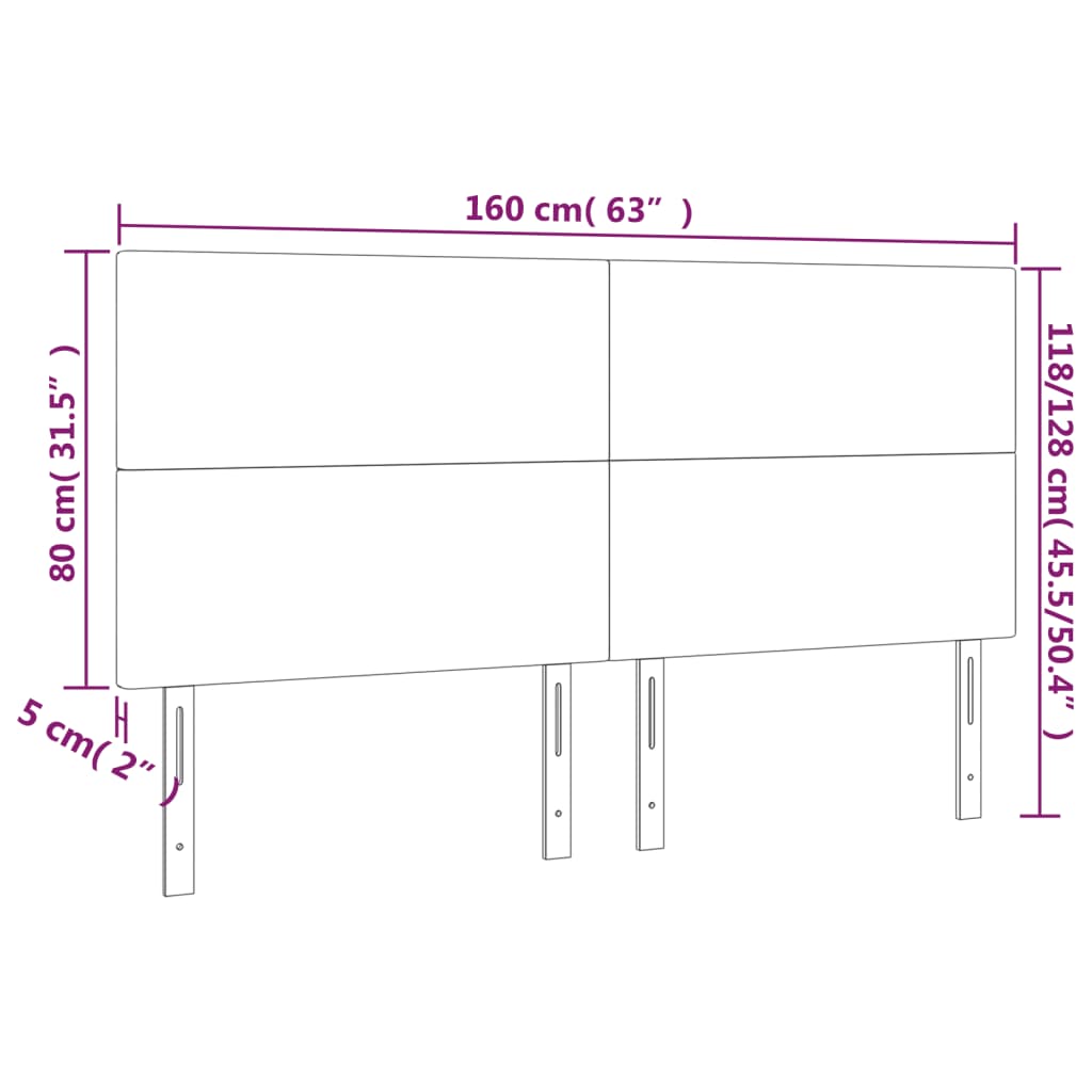 vidaXL sengegavle 4 stk. 80x5x78/88 cm fløjl sort