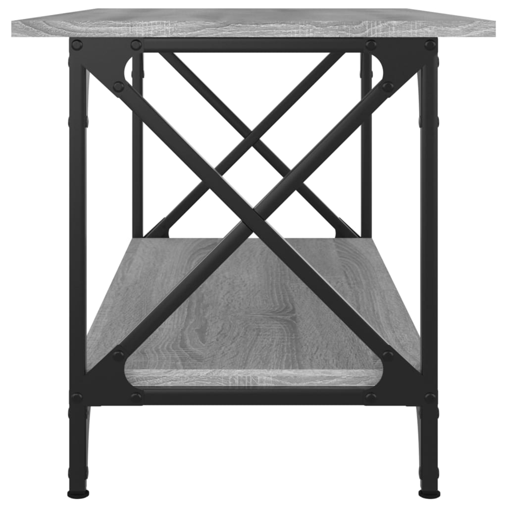vidaXL sofabord 80x45x45 cm konstrueret træ og jern grå sonoma-eg