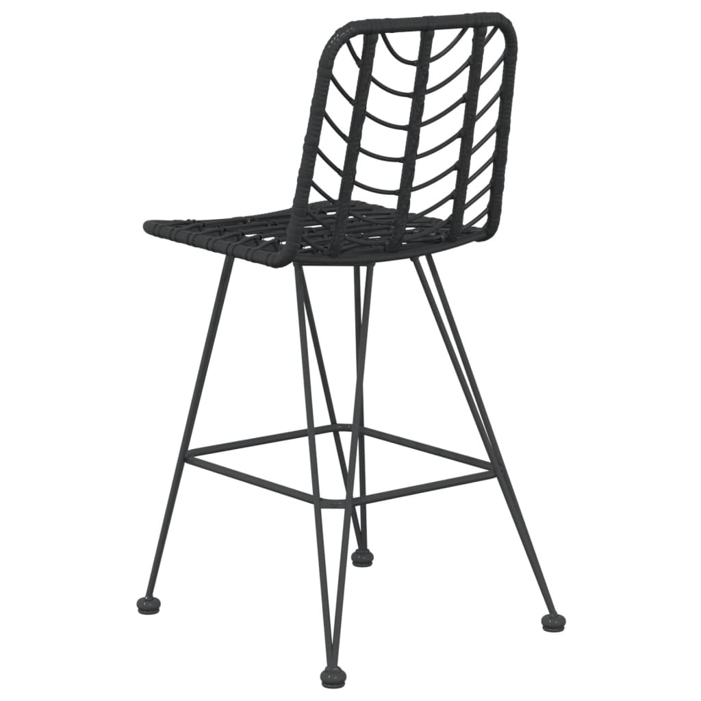 vidaXL barstole 2 stk. 45x56x103,5 cm polyrattan og stål sort
