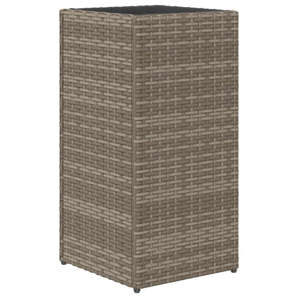 vidaXL plantekasse 30x30x60 cm polyrattan grå