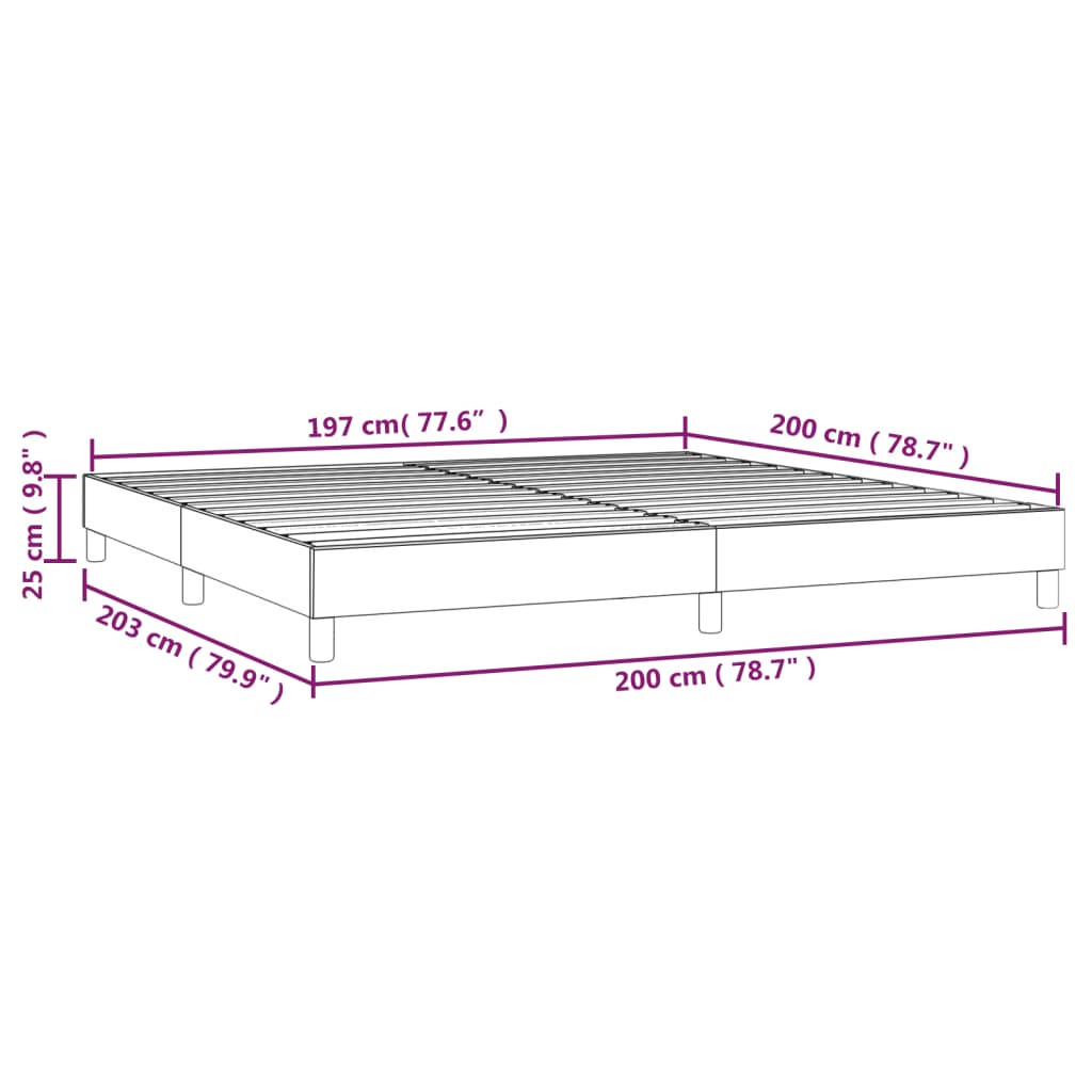 vidaXL sengeramme 200x200 cm stof mørkebrun