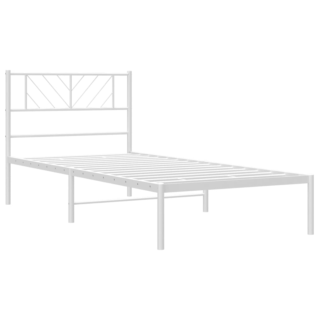 vidaXL sengeramme med sengegavl 80x200 cm metal hvid