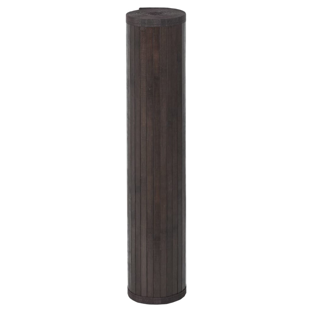 vidaXL gulvtæppe 100x100 cm firkantet bambus mørkebrun
