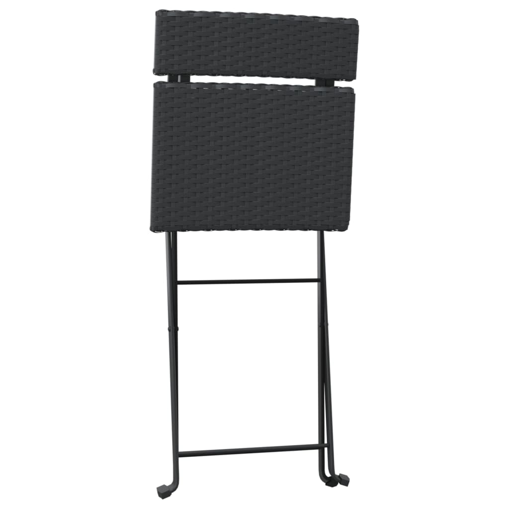 vidaXL foldbare bistrostole 8 stk. polyrattan og stål sort