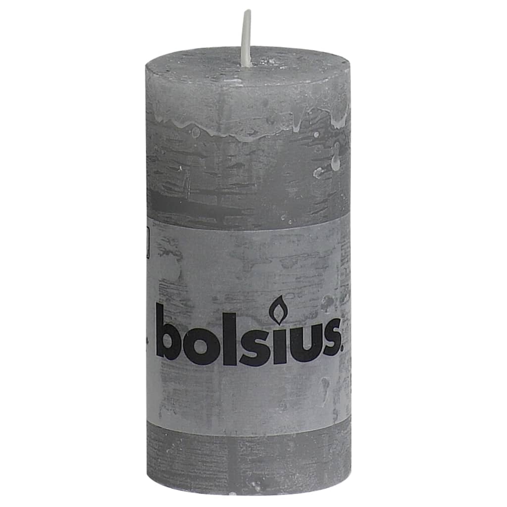 Bolsius rustikke bloklys 8 stk. 100 x 50 mm lysegrå