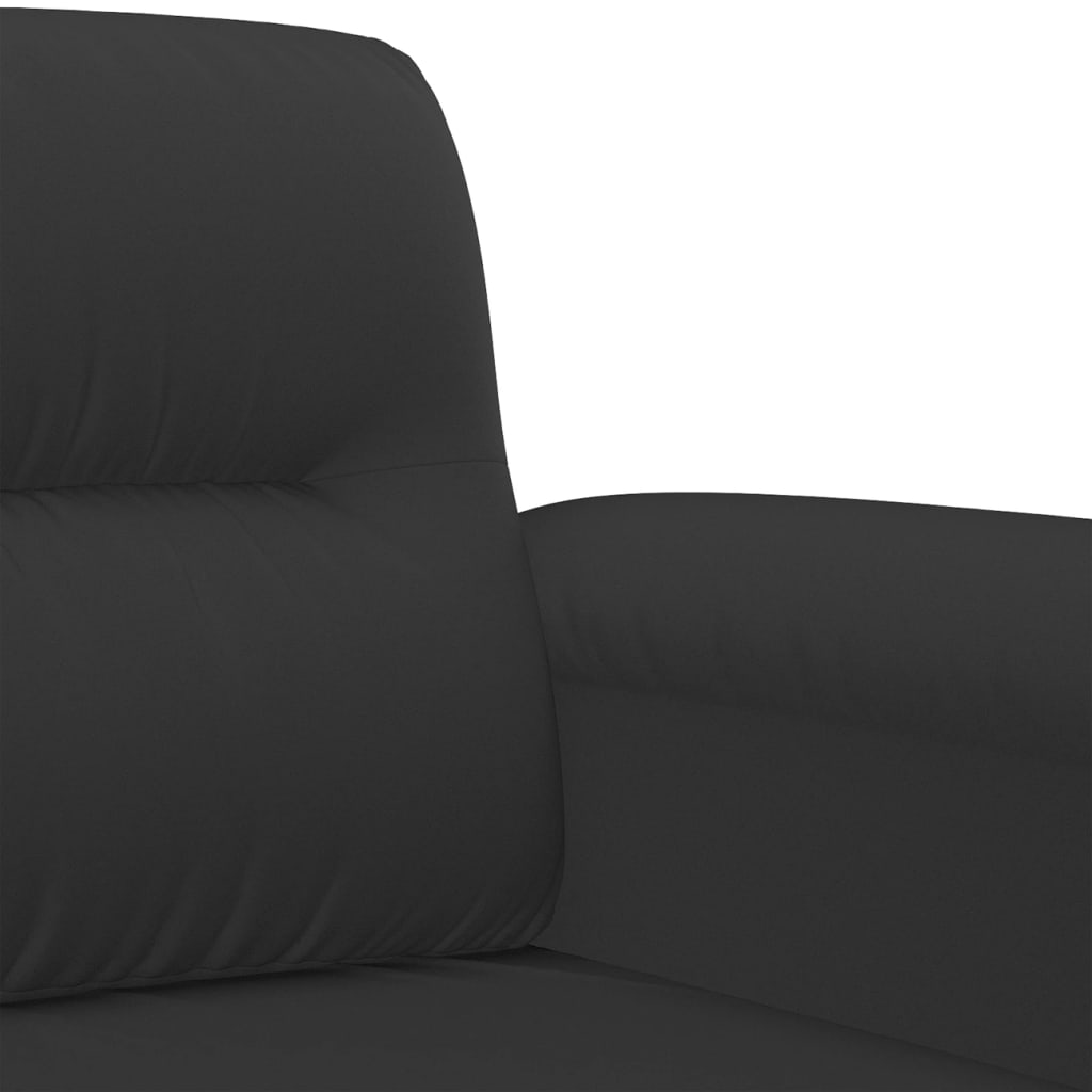 vidaXL 3-personers sofa 180 cm mikrofiberstof sort