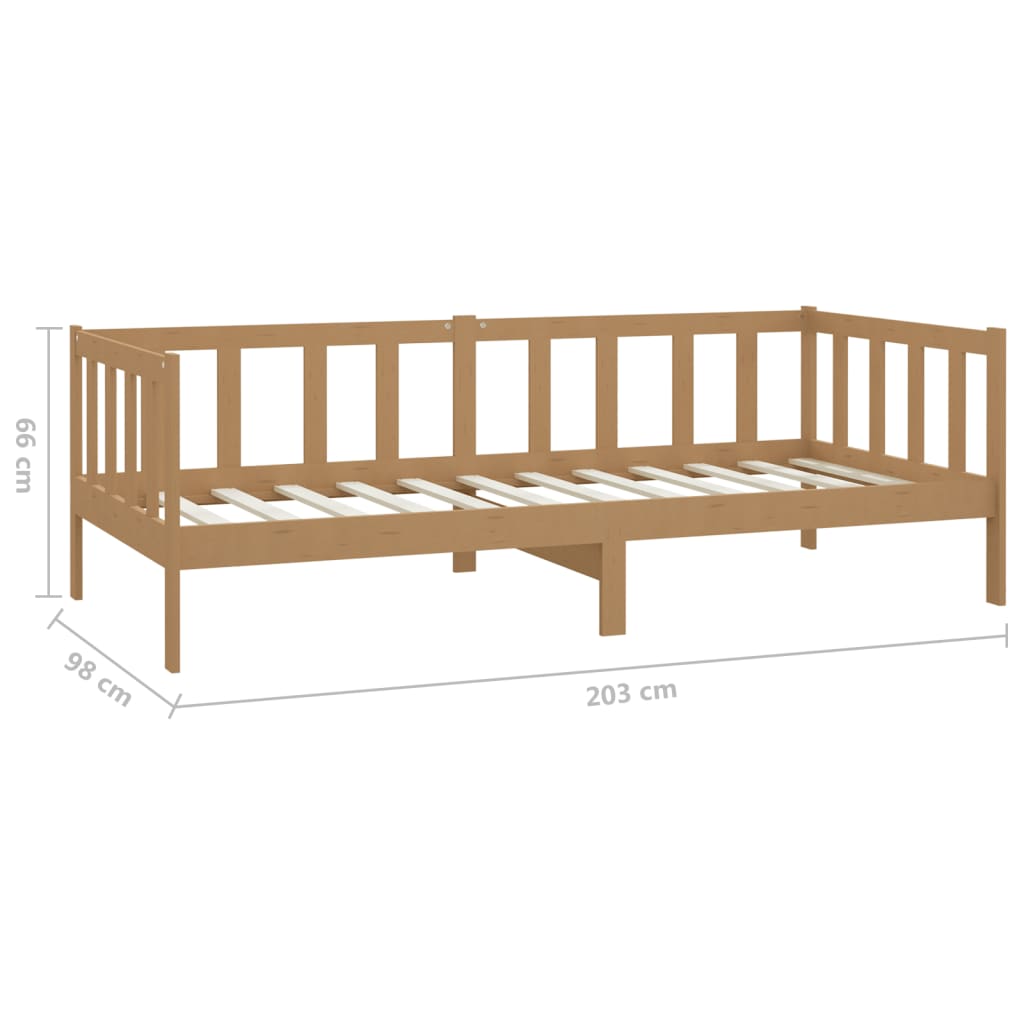 vidaXL daybed med skuffer 90x200 cm massivt fyrretræ gyldenbrun