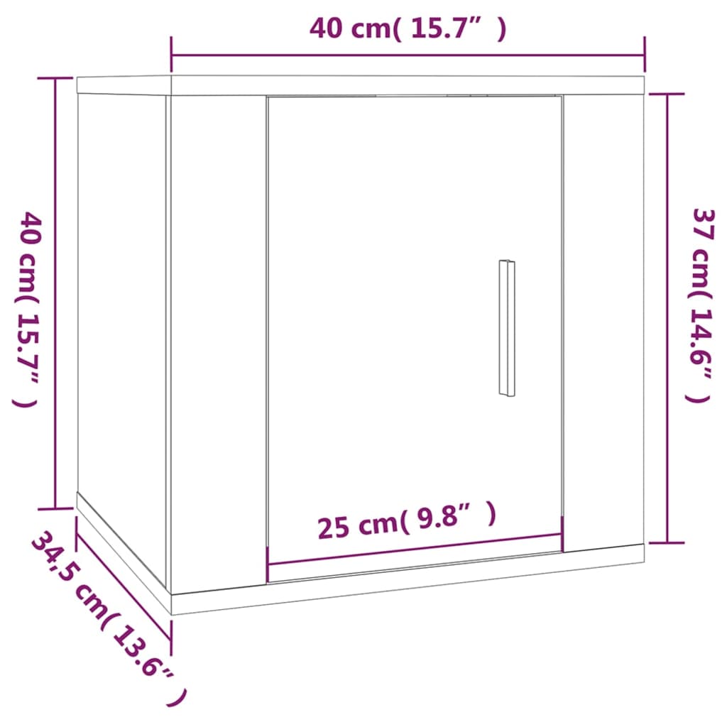 vidaXL væghængt tv-skab 40x34,5x40 cm sonoma-eg