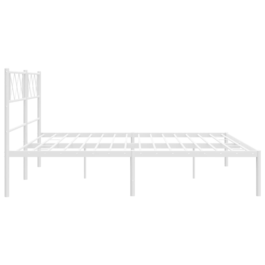 vidaXL sengeramme med sengegavl 180x200 cm metal hvid