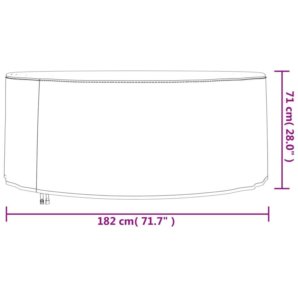 vidaXL overtræk til havemøbler 2 stk. Ø 182x71 cm 420D oxfordstof