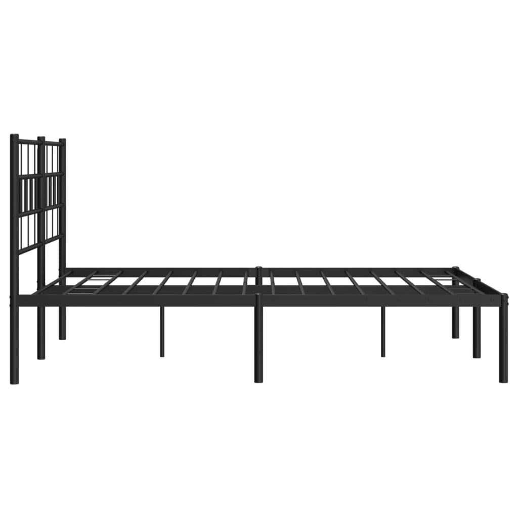 vidaXL sengeramme med sengegavl 120x190 cm metal sort