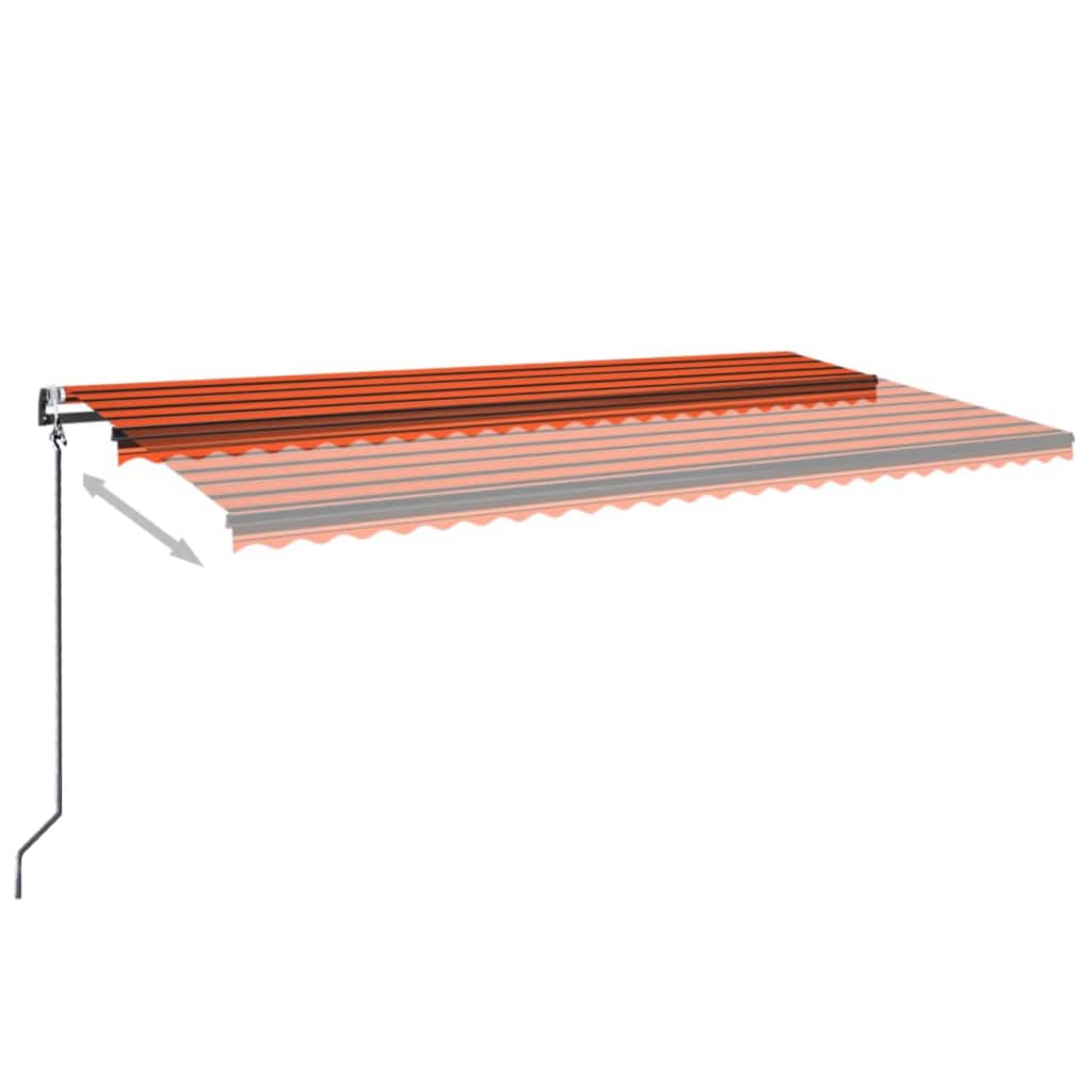 vidaXL markise 600x350 cm automatisk betjening orange og brun