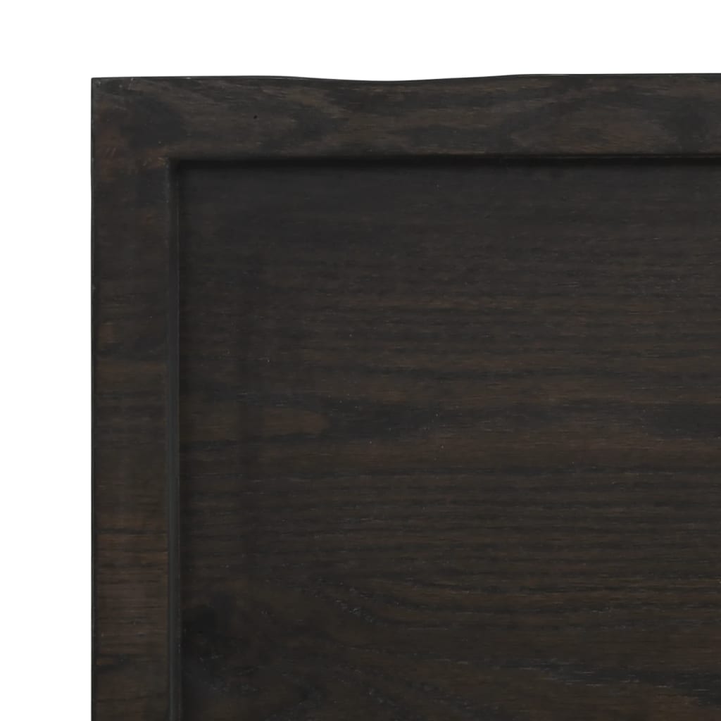 vidaXL bordplade 180x50x(2-4) cm naturlig kant behandlet træ mørkebrun