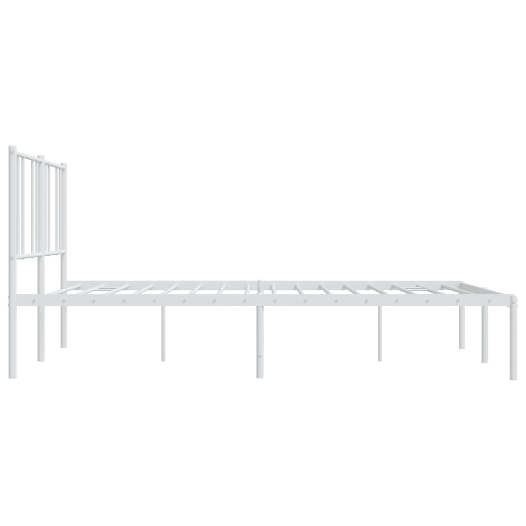 vidaXL sengeramme med sengegavl 183x213 cm metal hvid