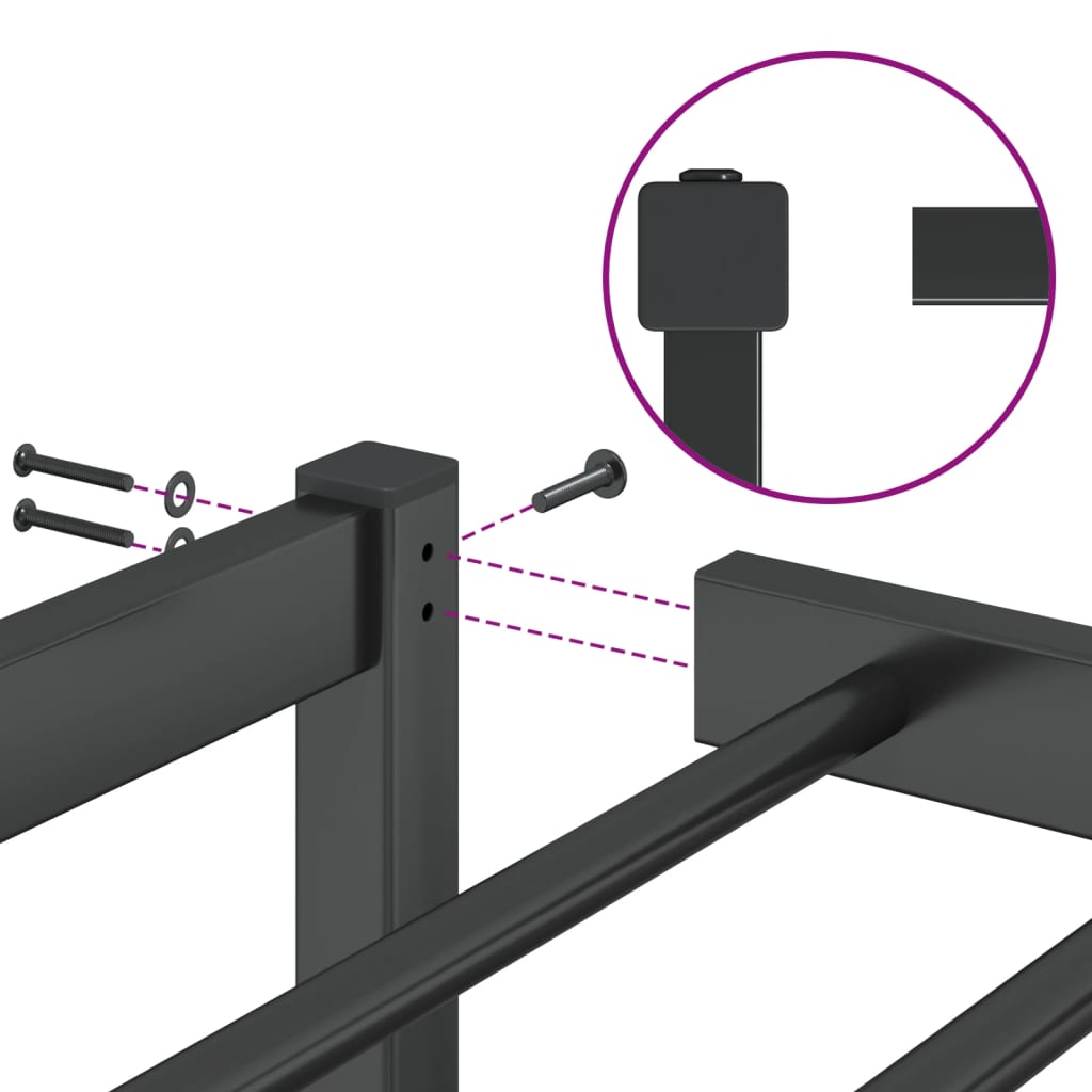 vidaXL sengeramme 90x190 cm metal sort