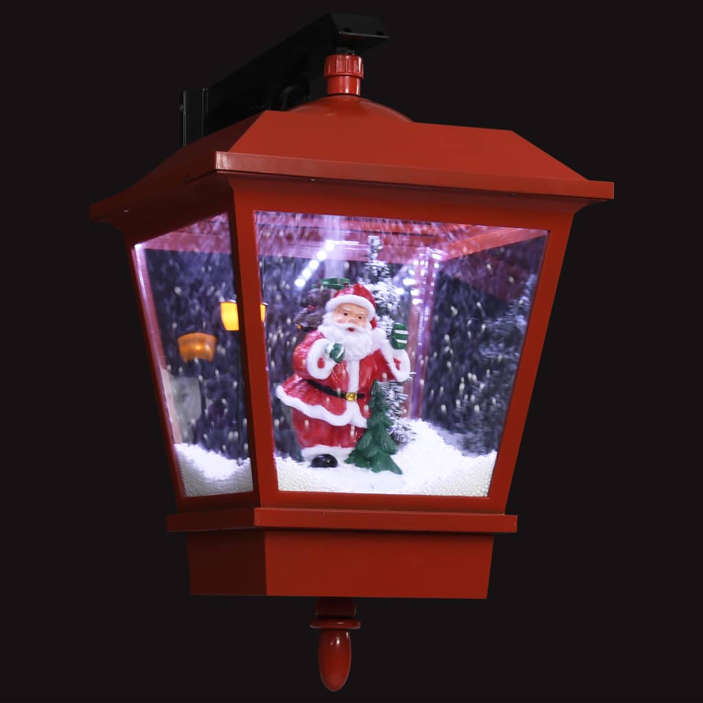 vidaXL julelampe med LED-lys og julemand 40x27x45 cm rød