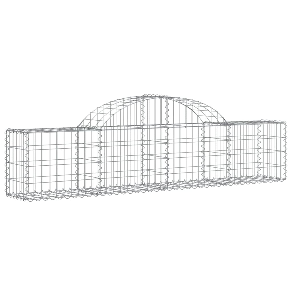 vidaXL buede gabionkurve 10 stk. 200x30x40/60 cm galvaniseret jern