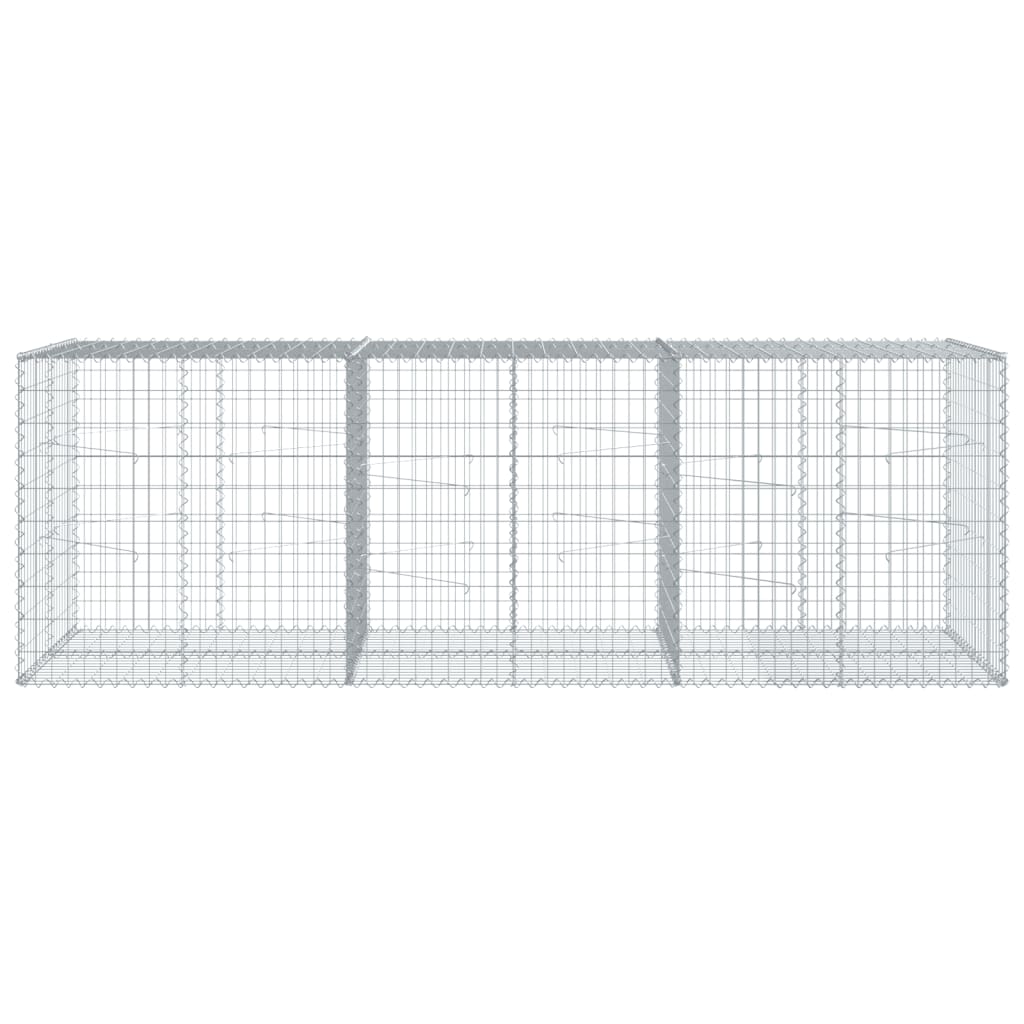 vidaXL gabionkurv med cover 300x100x100 cm galvaniseret jern