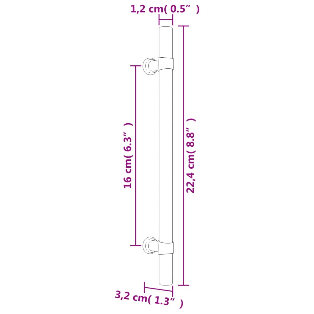 vidaXL skabshåndtag 10 stk. 160 mm rustfrit stål sølvfarvet