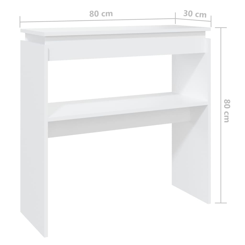 vidaXL konsolbord 80x30x80 cm konstrueret træ hvid