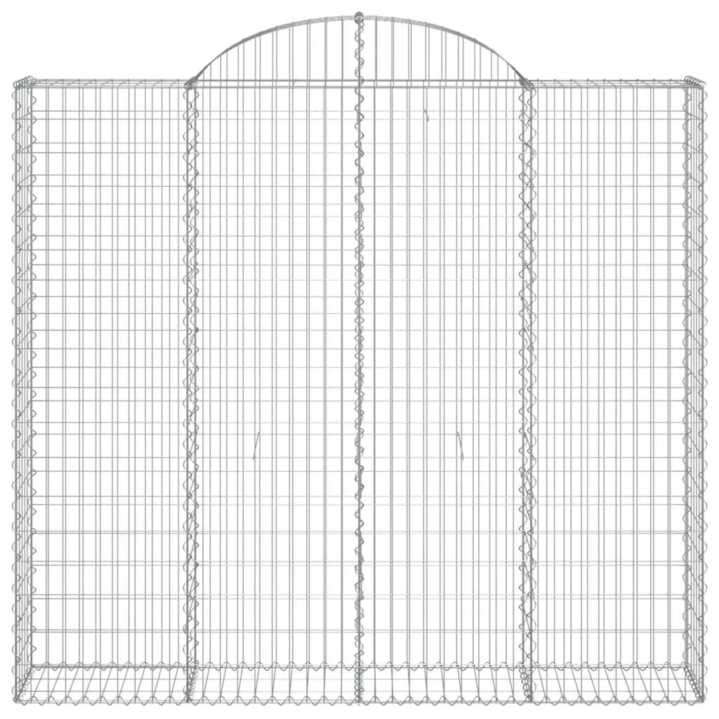 vidaXL buede gabionkurve 12 stk. 200x30x180/200 cm galvaniseret jern