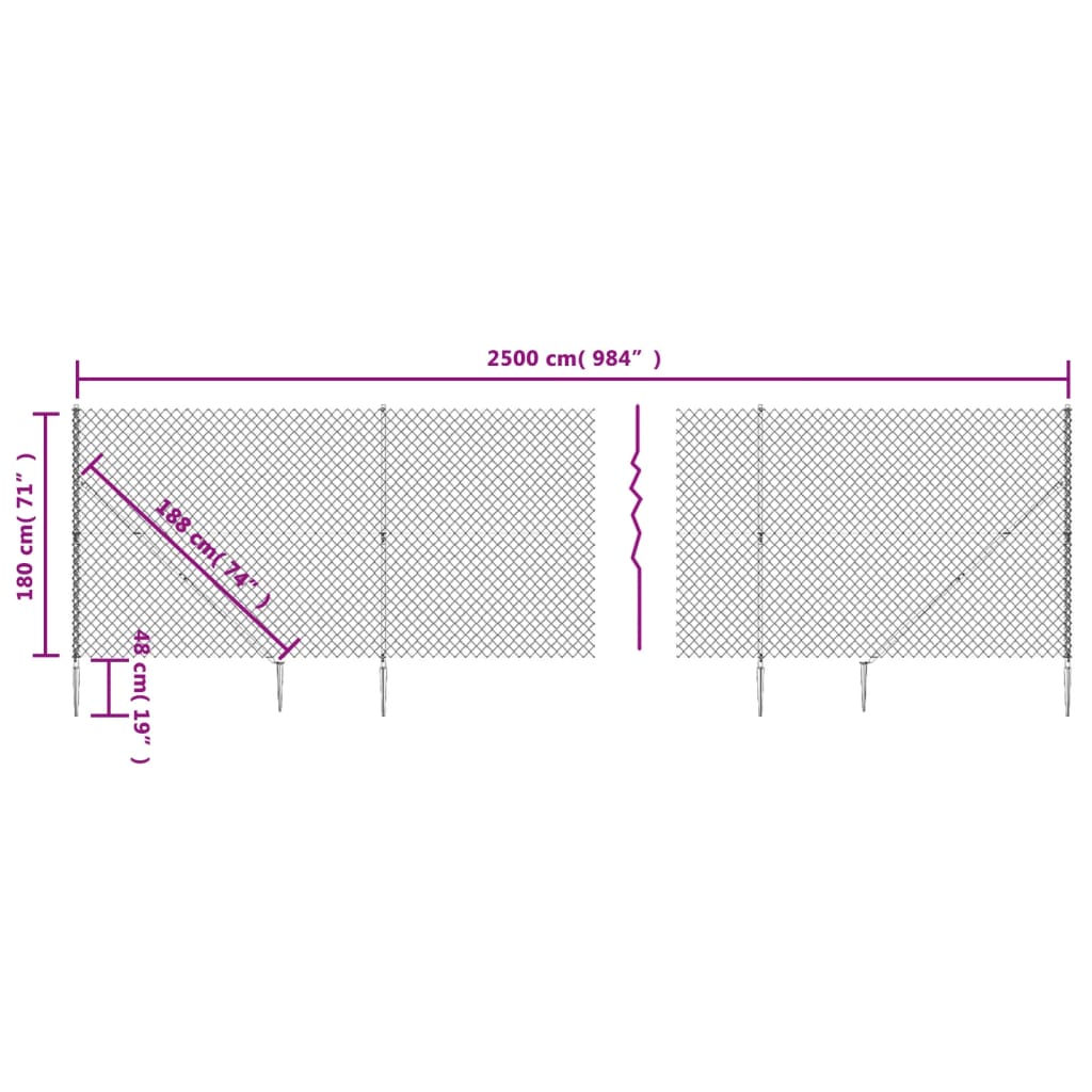 vidaXL trådhegn med jordspyd 1,8x25 m grøn