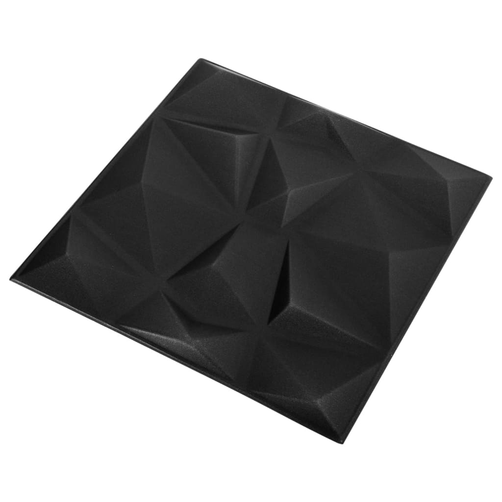 vidaXL 3D-vægpaneler 48 stk. 50x50 cm 12 m² diamantsort